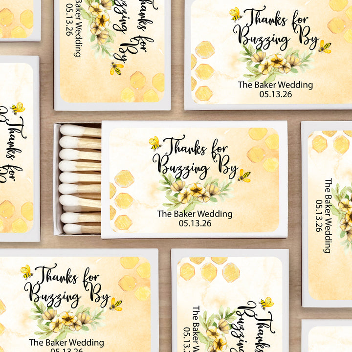 Wedding Shower Favor Matches, Bride to BEE (Set of 50)