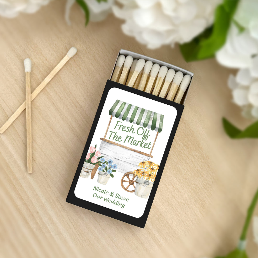 Fresh Off the Market, Bridal Shower Favor Matches (Set of 50)