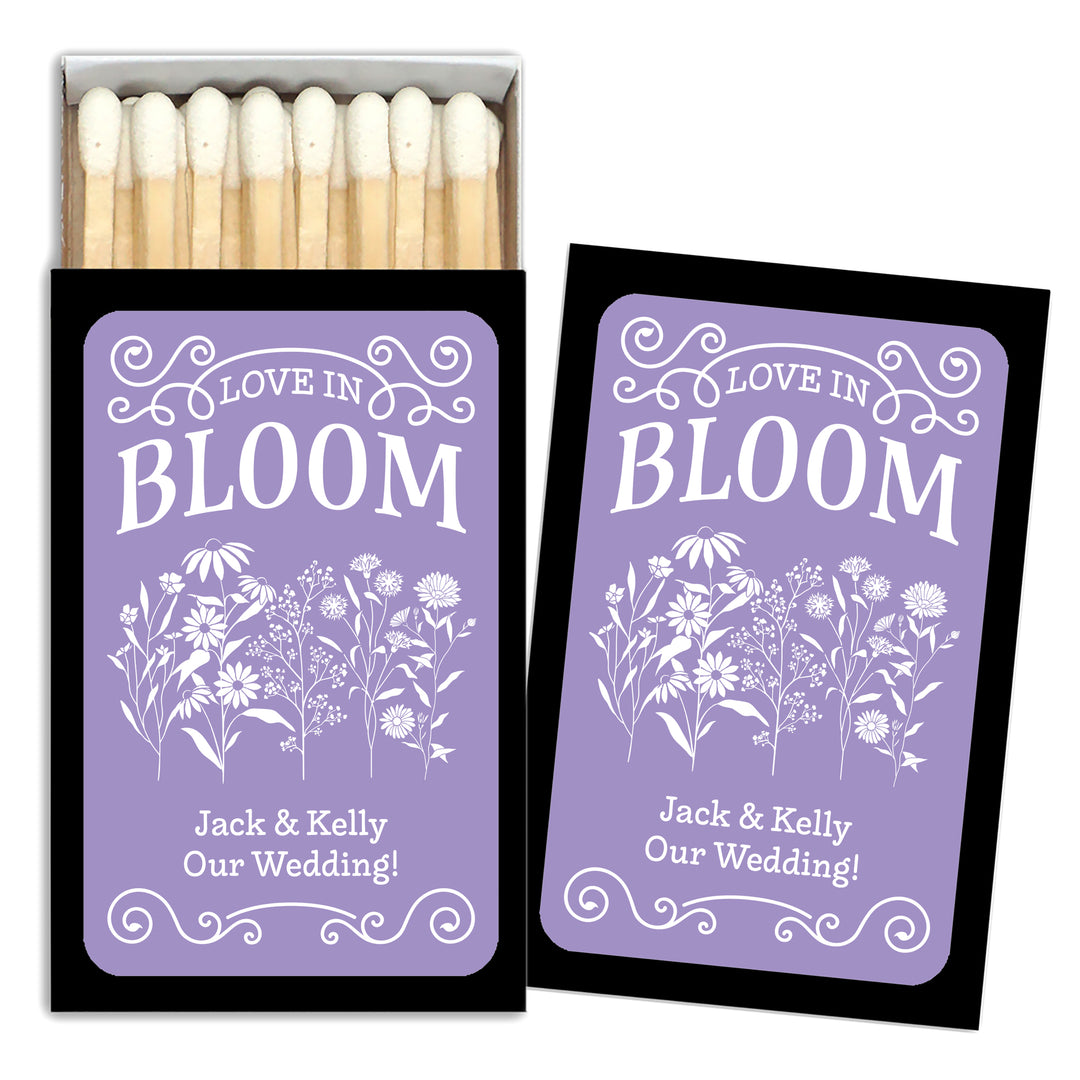 Love in Bloom Wildflowers, Wedding Favor Matches (Set of 50)