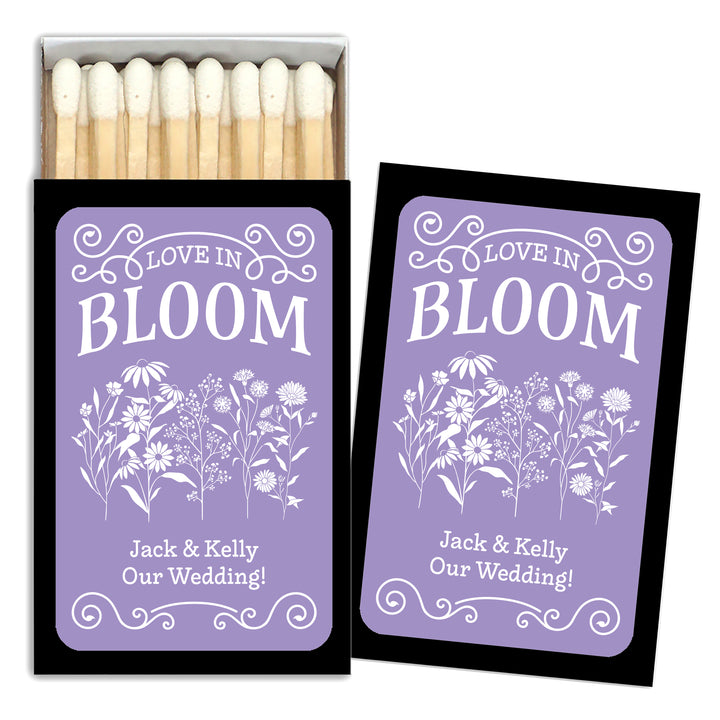 Love in Bloom Wildflowers, Wedding Favor Matches (Set of 50)