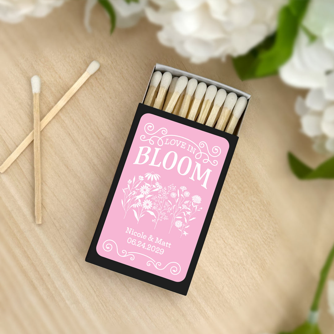 Love in Bloom Wildflowers, Wedding Favor Matches (Set of 50)