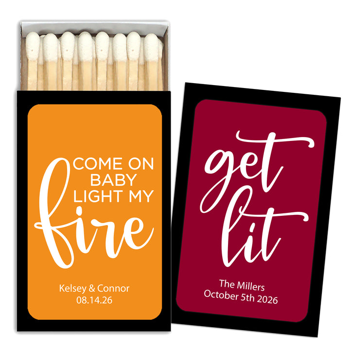 Custom Matches, Personalized Matches, Wedding Matches, Custom Party Favors, Birthday Favors,  (Set of 50)