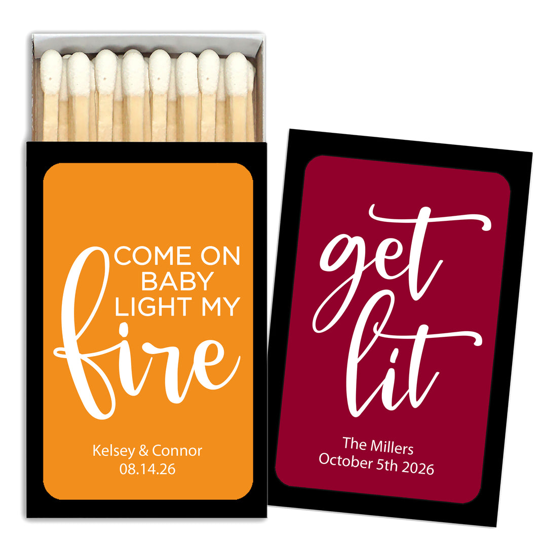 Custom Matches, Personalized Matches, Wedding Matches, Custom Party Favors, Birthday Favors,  (Set of 50)