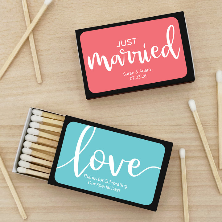 Custom Matches, Personalized Matches, Wedding Matches, Custom Party Favors, Birthday Favors,  (Set of 50)