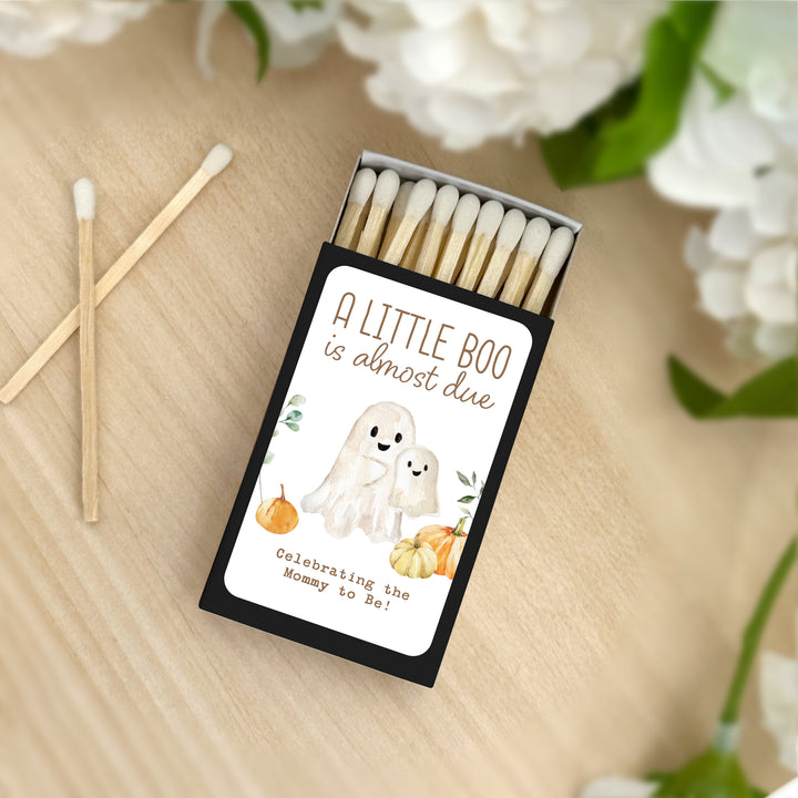 A Little Boo is Almost Due, Fall Baby Shower Favor Matches (Set of 50)