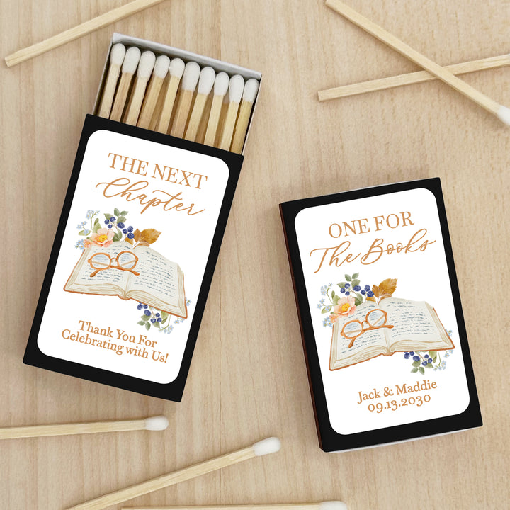 Personalized Wedding Matchboxes, Bridal Shower Favors, The Next Chapter, Our Love Story - Set of 50