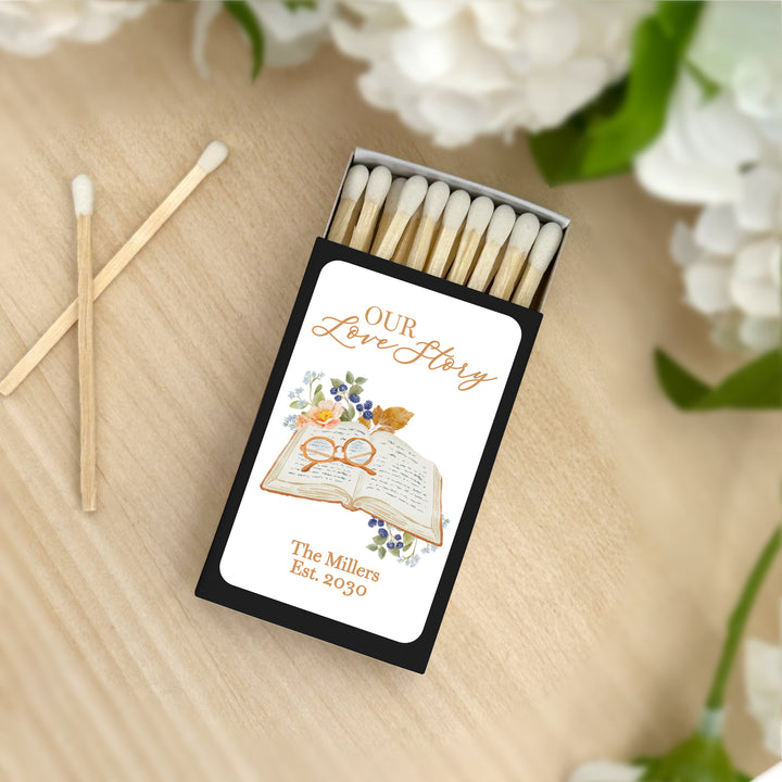 Personalized Wedding Matchboxes, Bridal Shower Favors, The Next Chapter, Our Love Story - Set of 50