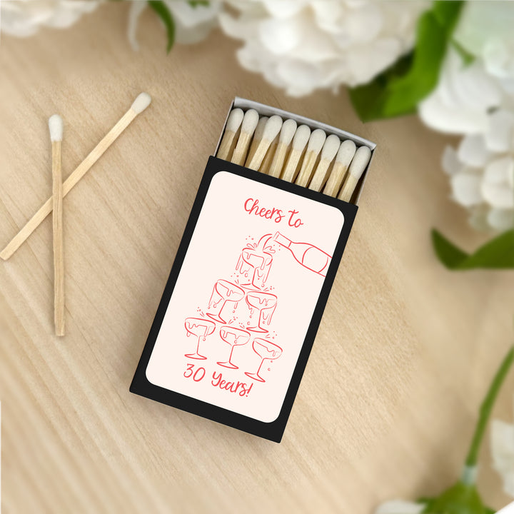 Wedding Favor Matches, Hand Drawn Champagne Tower Sketch (Set of 50)