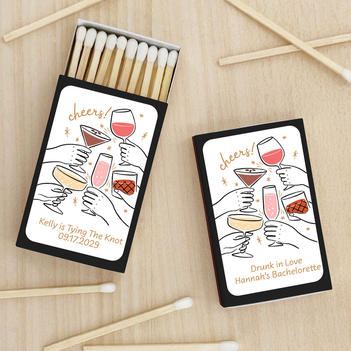 Cheers Cocktails Doodle, Matches - Set of 50