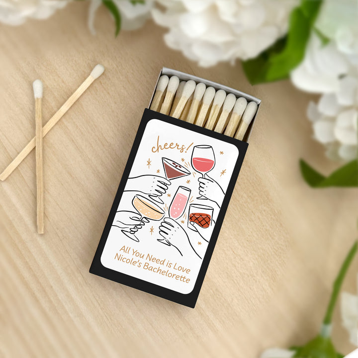Cheers Cocktails Doodle, Matches - Set of 50