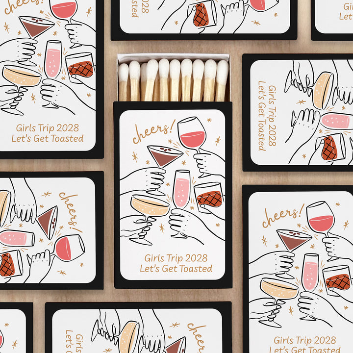 Cheers Cocktails Doodle, Matches - Set of 50