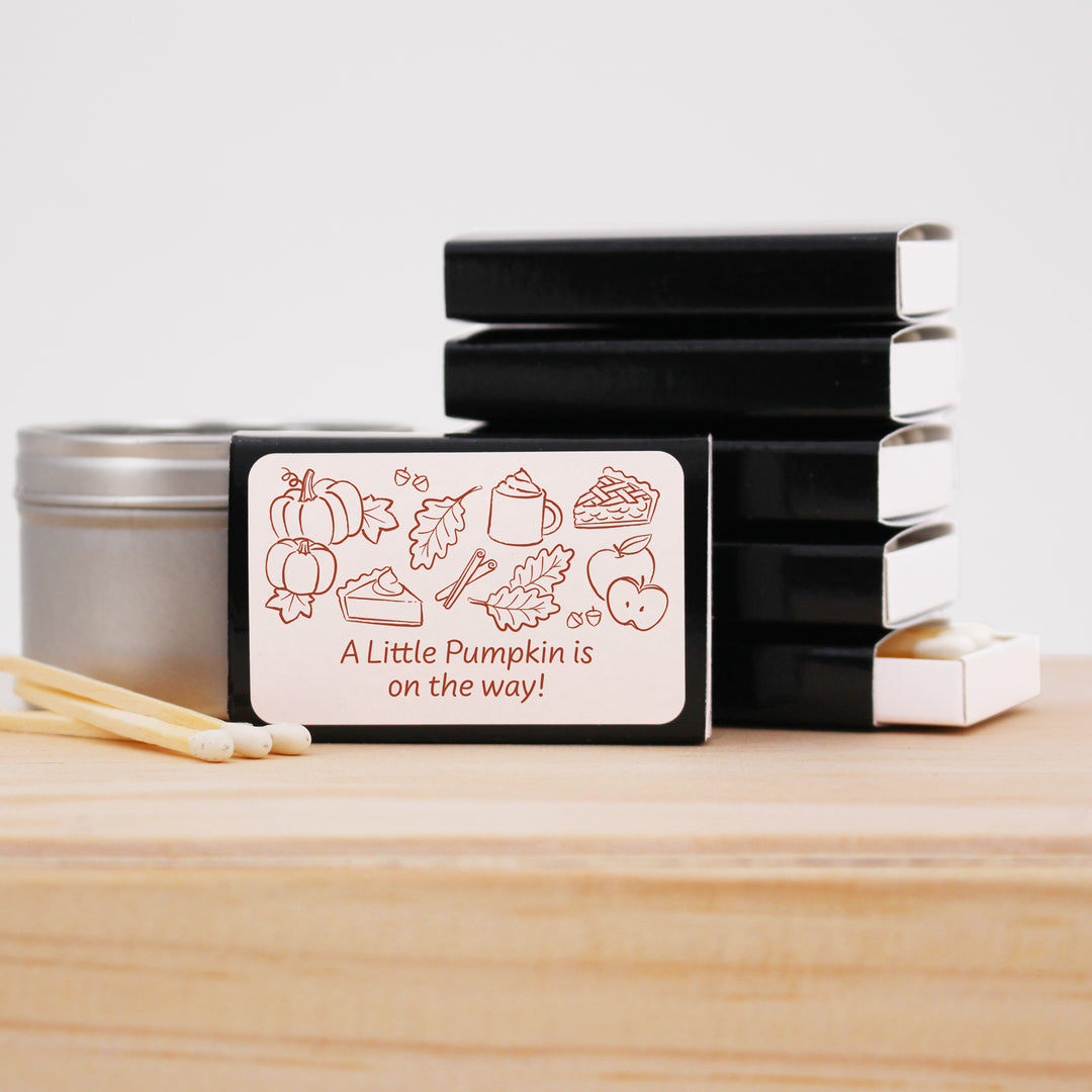 Fall Doodle Matchbox Favors and Gifts, Bridal Shower, Friendsgiving, Baby Shower, Wedding Matches - Set of 50