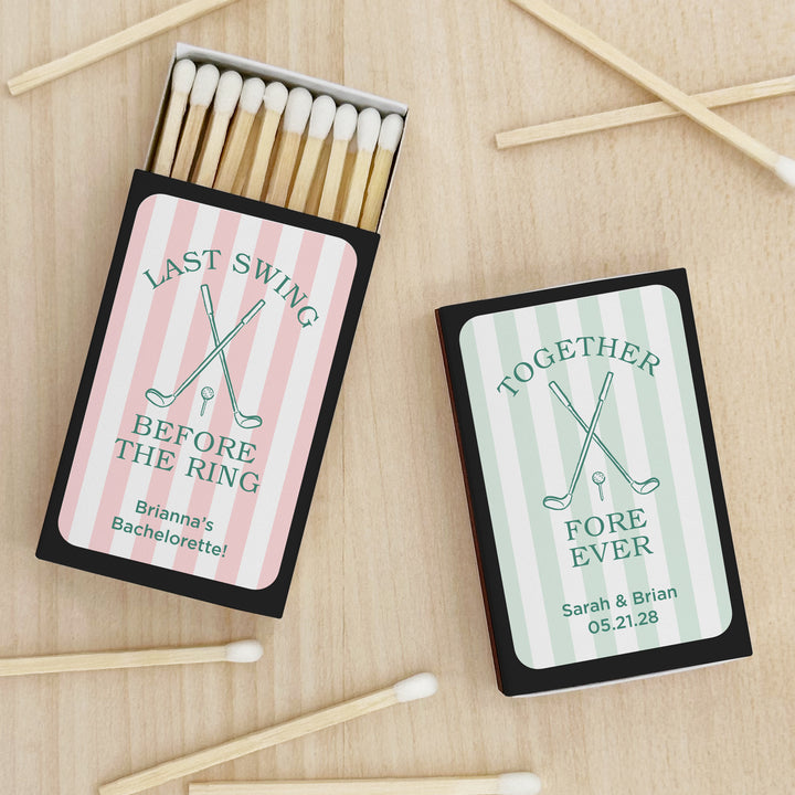 Last Swing Before the Ring, Golf Stripe Matches - Set of 50
