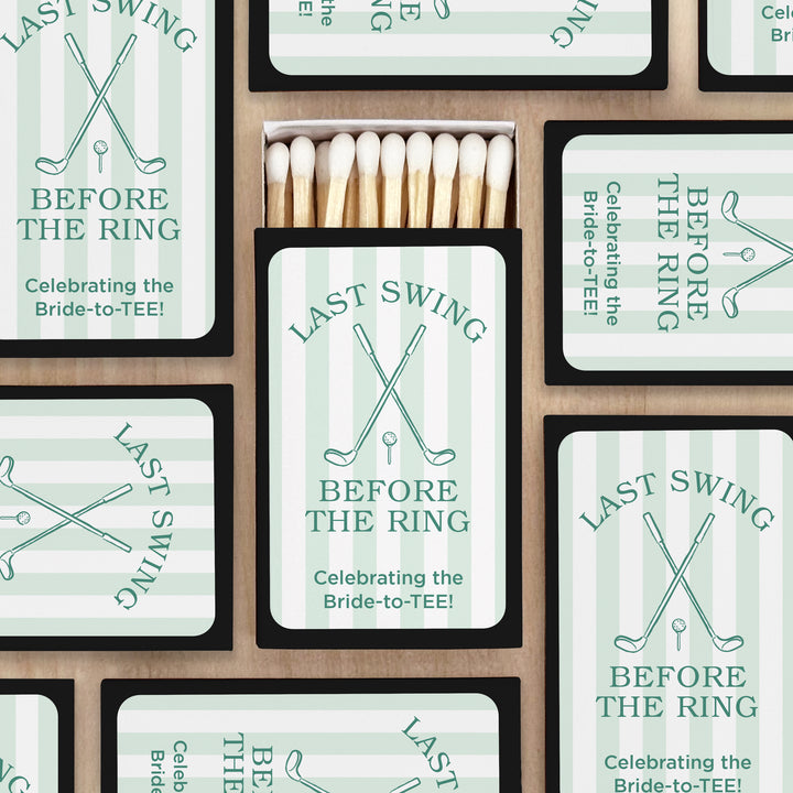 Last Swing Before the Ring, Golf Stripe Matches - Set of 50