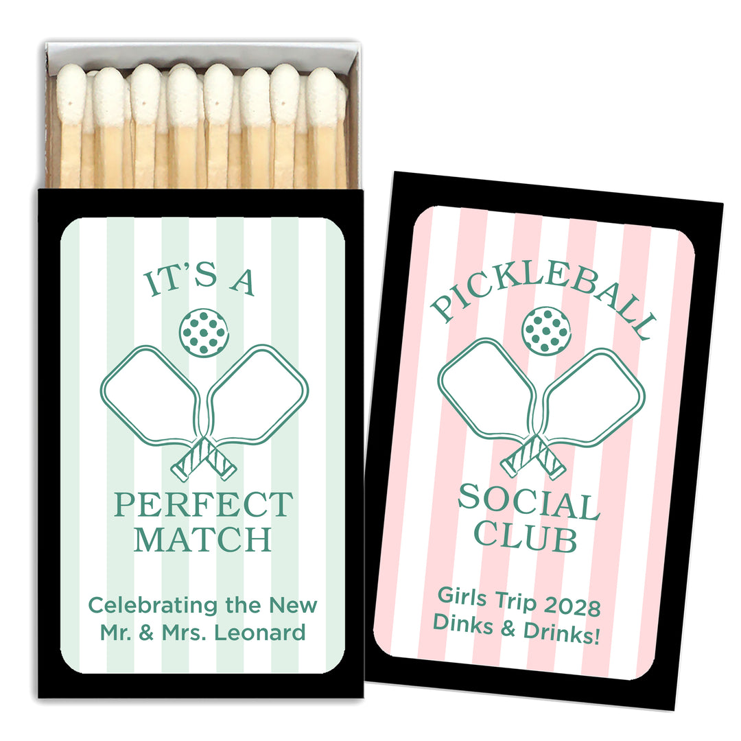 A Perfect Match, Pickleball Stripe Matches - Set of 50