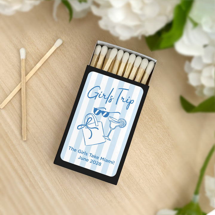 About Last Night, Last Toast on the Coast, Bachelorette Stripe Matches - Set of 50