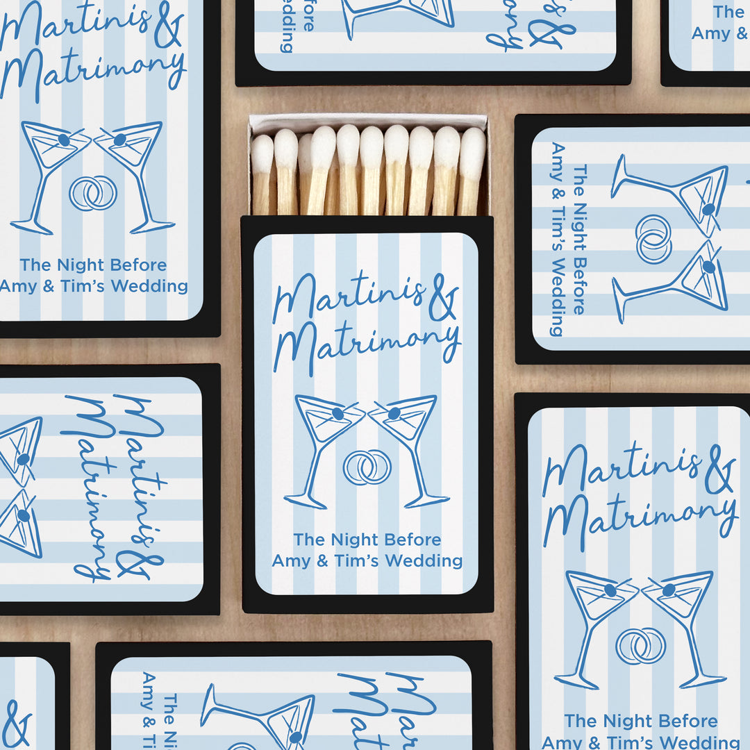 About Last Night, Last Toast on the Coast, Bachelorette Stripe Matches - Set of 50