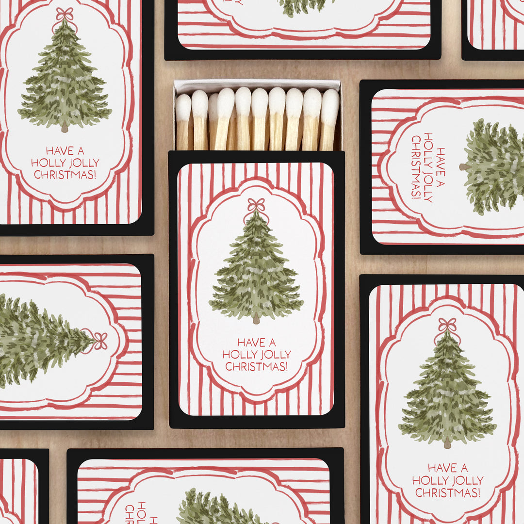 Christmas Tree Stripe Matches - Set of 50