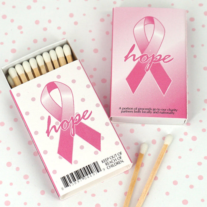 Breast Cancer Awareness Matches, Pink Ribbon Matchboxes - Set of 50