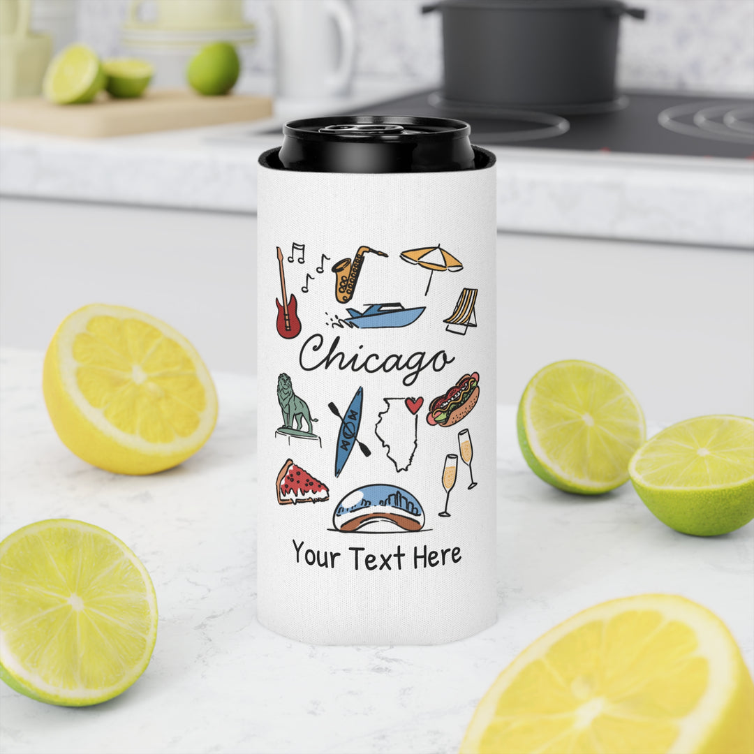 Chicago Can Cooler — Personalized Bachelorette Party Can Cooler