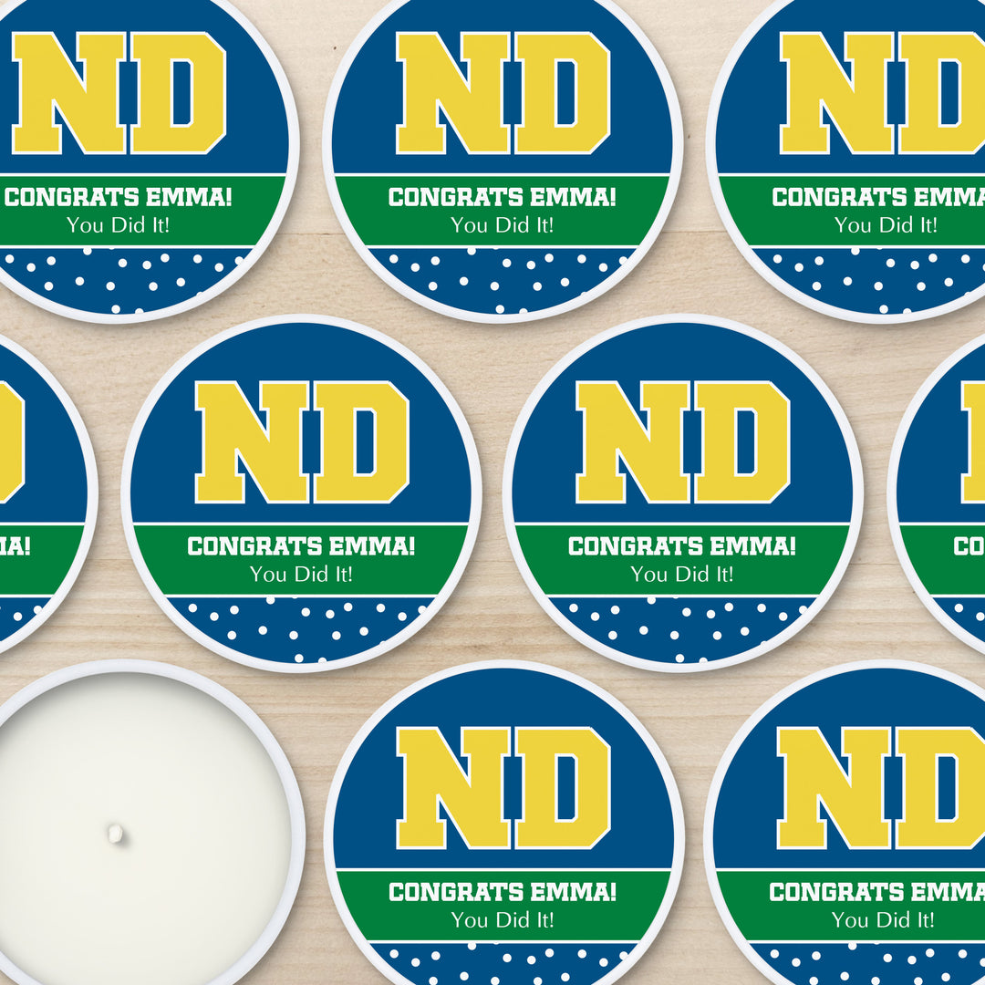 ND Graduation Candles - White Tin