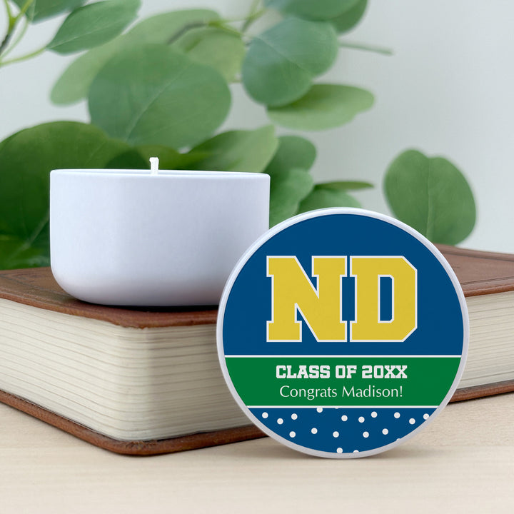 ND Graduation Candles - White Tin