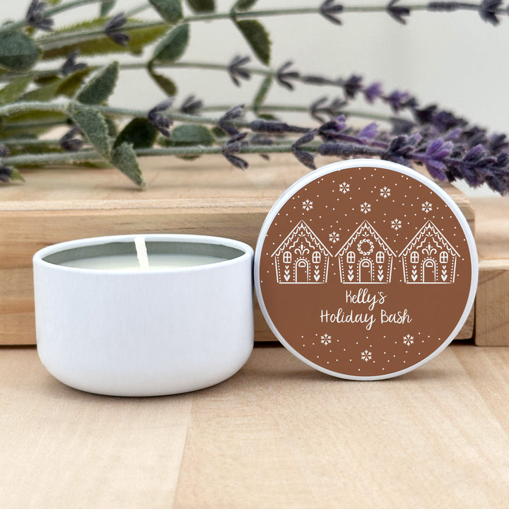 Custom Candles, Candle Favors, Unique Stocking Stuffers, Gingerbread Houses, 2oz Mini Lavender Candles