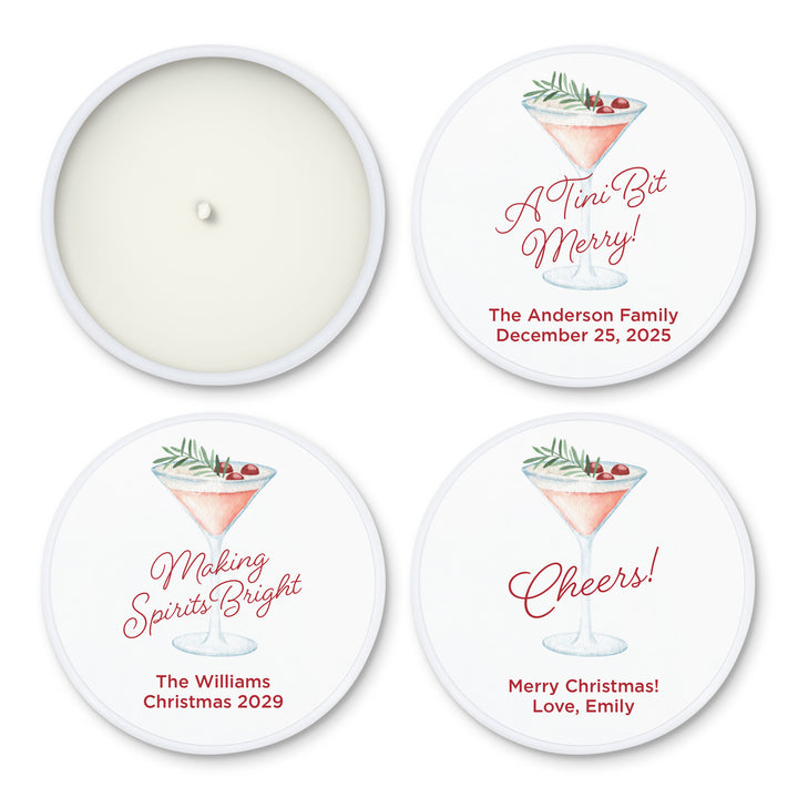Watercolor Holiday Cocktail 2oz Mini Lavender Candles