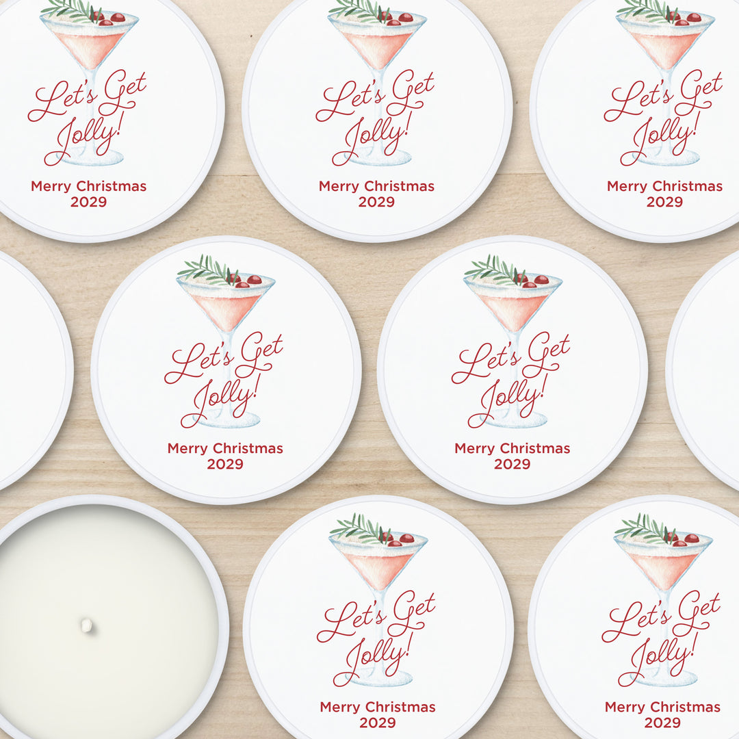 Watercolor Holiday Cocktail 2oz Mini Lavender Candles