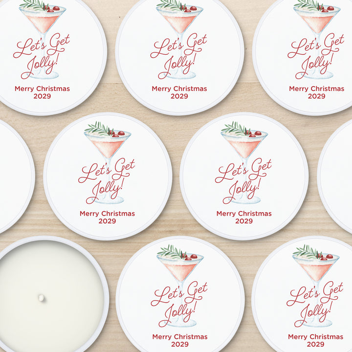 Watercolor Holiday Cocktail 2oz Mini Lavender Candles