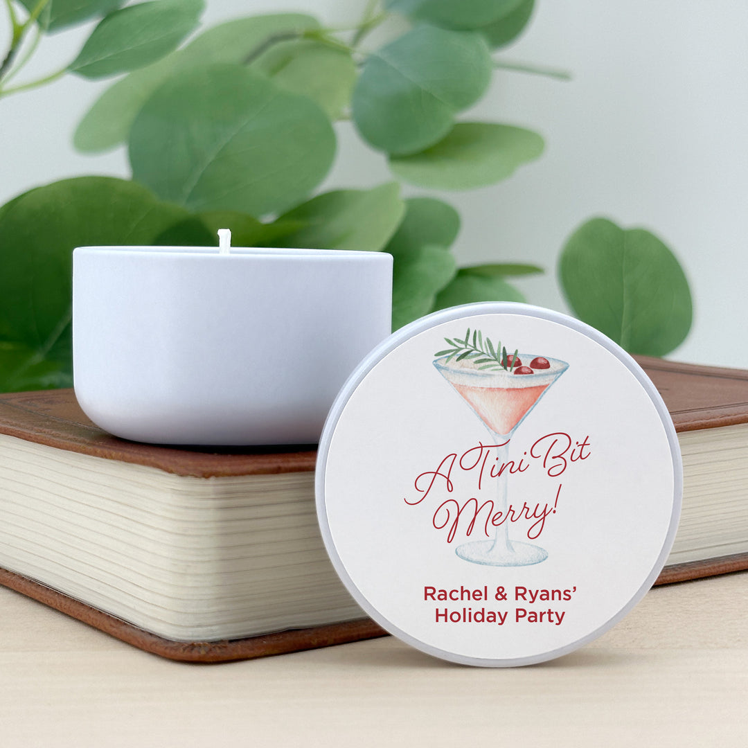 Watercolor Holiday Cocktail 2oz Mini Lavender Candles