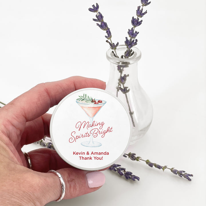 Watercolor Holiday Cocktail 2oz Mini Lavender Candles