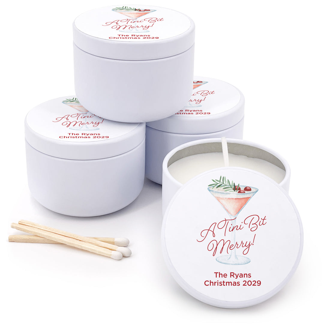 Watercolor Holiday Cocktail 2oz Mini Lavender Candles