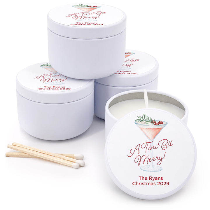 Watercolor Holiday Cocktail 2oz Mini Lavender Candles