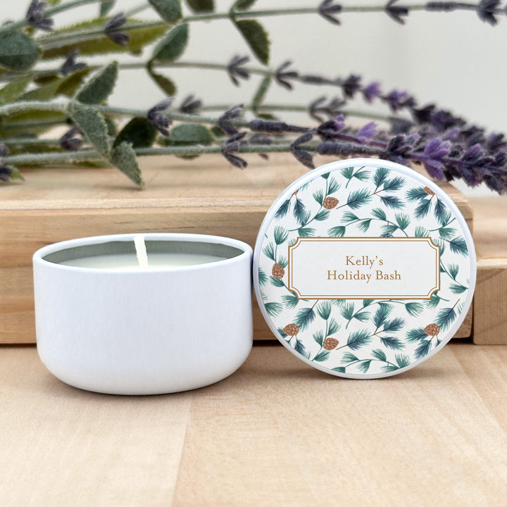 Custom Candles, Candle Favors, Unique Stocking Stuffers, Winter Patterns, 2oz Mini Lavender Candles