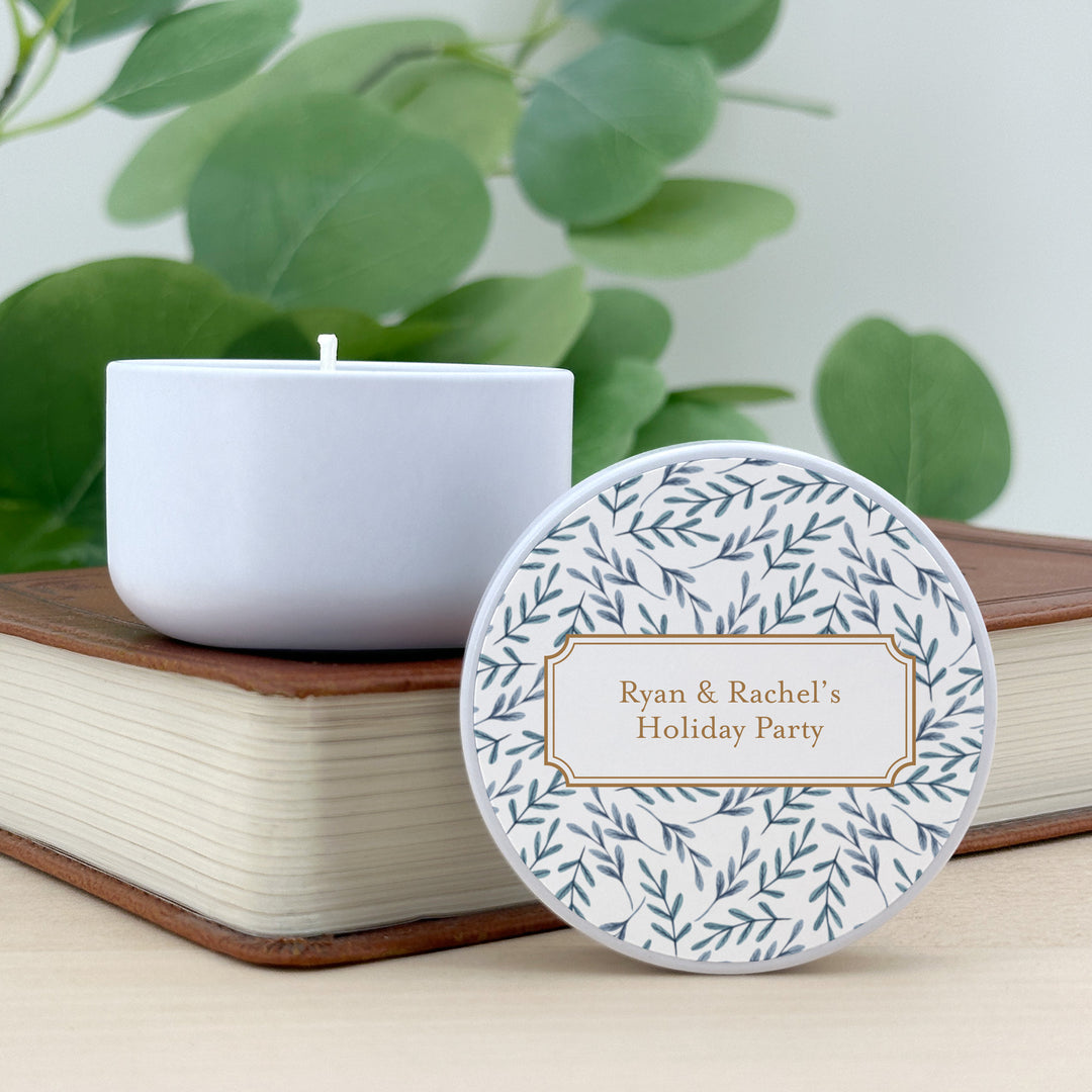 Custom Candles, Candle Favors, Unique Stocking Stuffers, Winter Patterns, 2oz Mini Lavender Candles