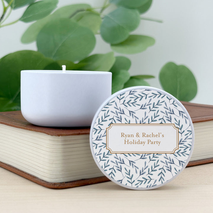 Custom Candles, Candle Favors, Unique Stocking Stuffers, Winter Patterns, 2oz Mini Lavender Candles