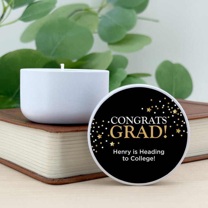 Unique Graduation Favors, Personalized Candles, Grad Party Favors, Congrats Grad Confetti Stars, 2oz Mini Lavender Candles