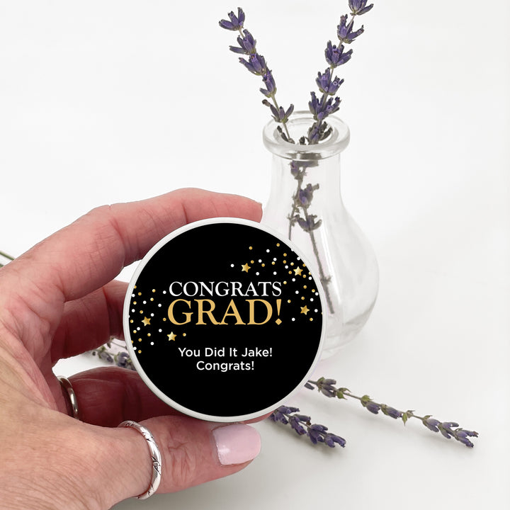 Unique Graduation Favors, Personalized Candles, Grad Party Favors, Congrats Grad Confetti Stars, 2oz Mini Lavender Candles