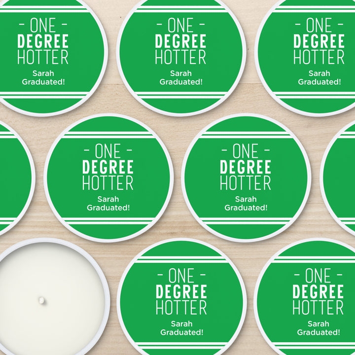 Unique Graduation Favors, Personalized Candles, Grad Party Favors, School Color with Stripes, 2oz Mini Lavender Candles