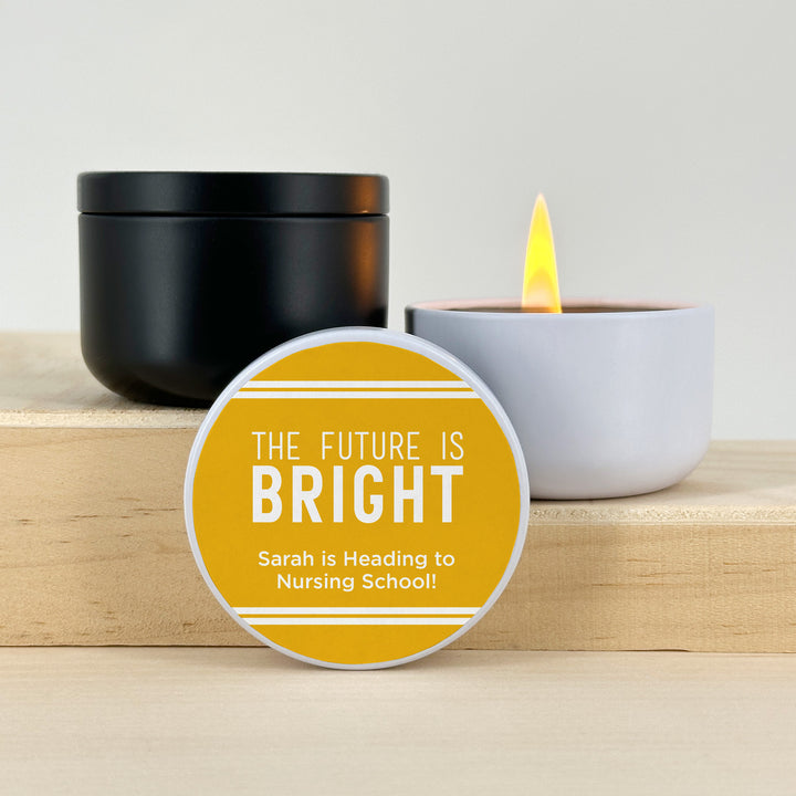 Unique Graduation Favors, Personalized Candles, Grad Party Favors, School Color with Stripes, 2oz Mini Lavender Candles