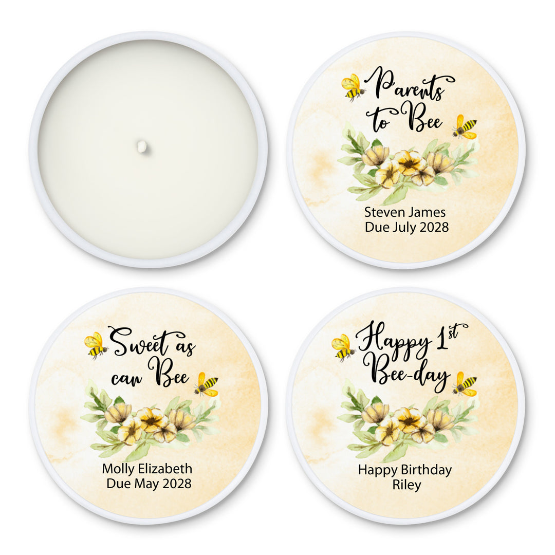 Custom Candles, Baby Shower Candle Favors, Bee Themed Baby Shower, 2oz Mini Lavender Candles