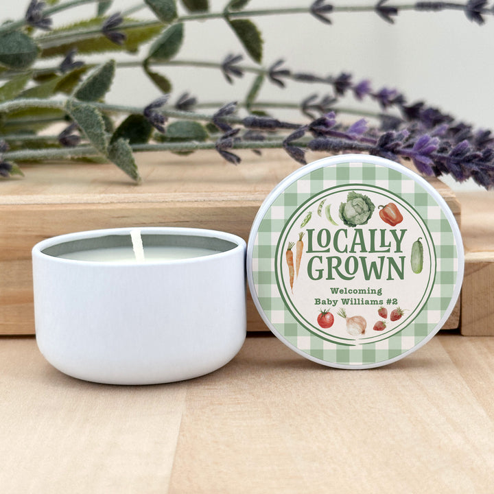 Locally Grown, Baby Shower, 2oz Mini Lavender Candles