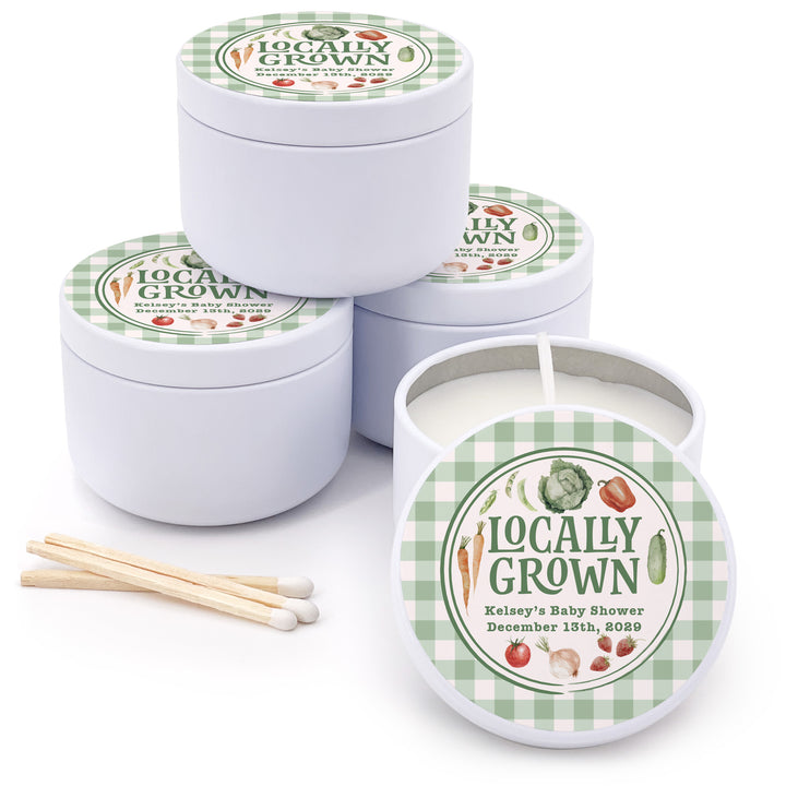 Locally Grown, Baby Shower, 2oz Mini Lavender Candles