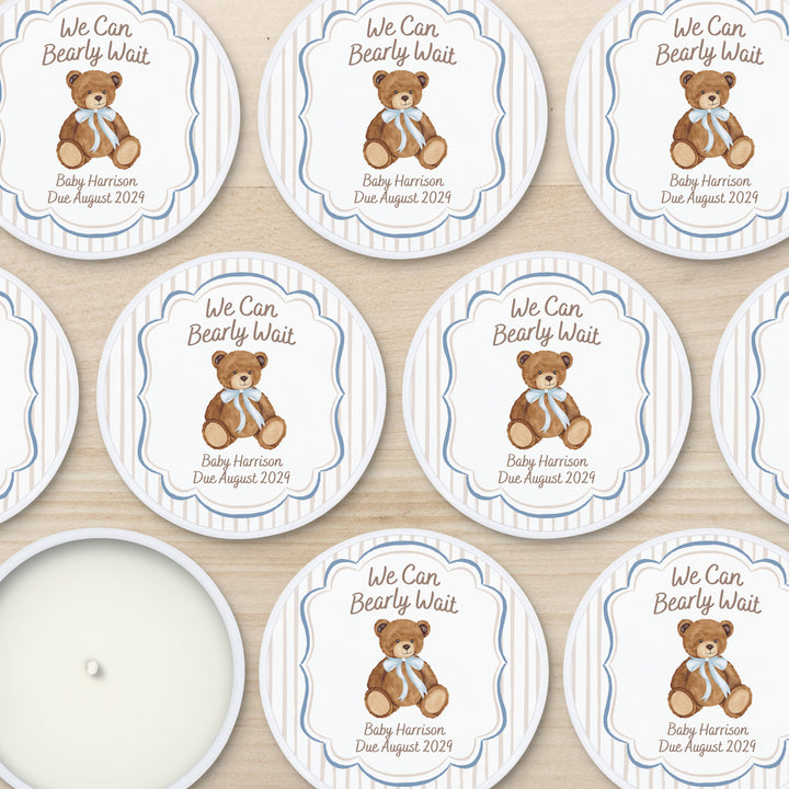 We Can Bearly Wait, Watercolor Bear, 2oz Mini Lavender Candles