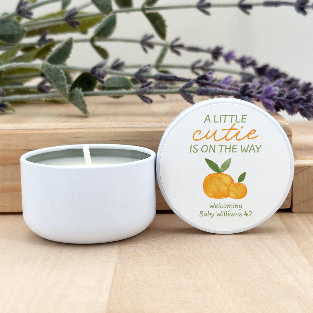 A Little Cutie is on the Way, 2oz Mini Lavender Candles