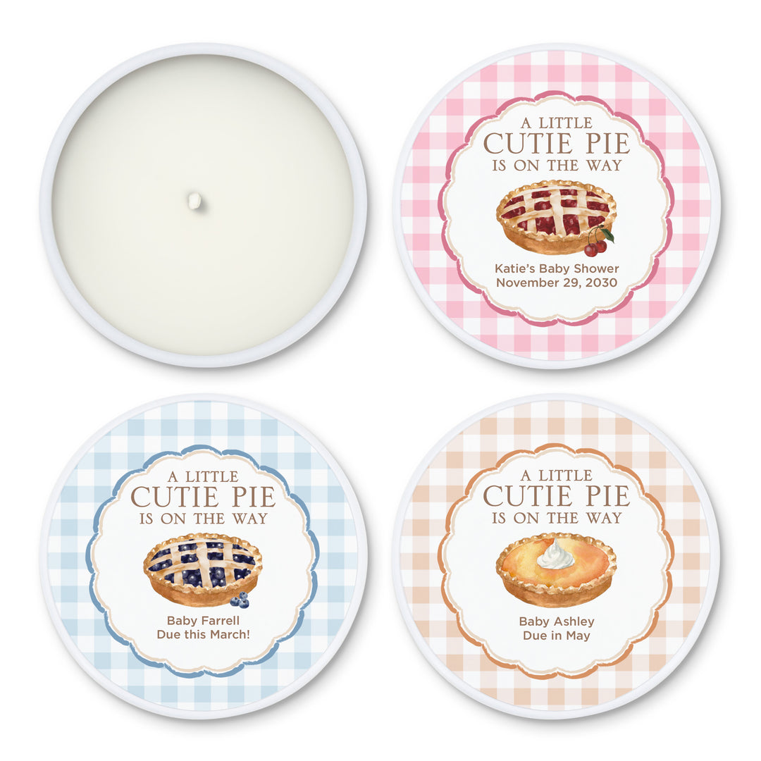 A Little Cutie Pie is on the Way, Baby Shower Candle Favors, 2oz Mini Lavender Candles