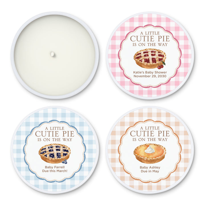 A Little Cutie Pie is on the Way, Baby Shower Candle Favors, 2oz Mini Lavender Candles