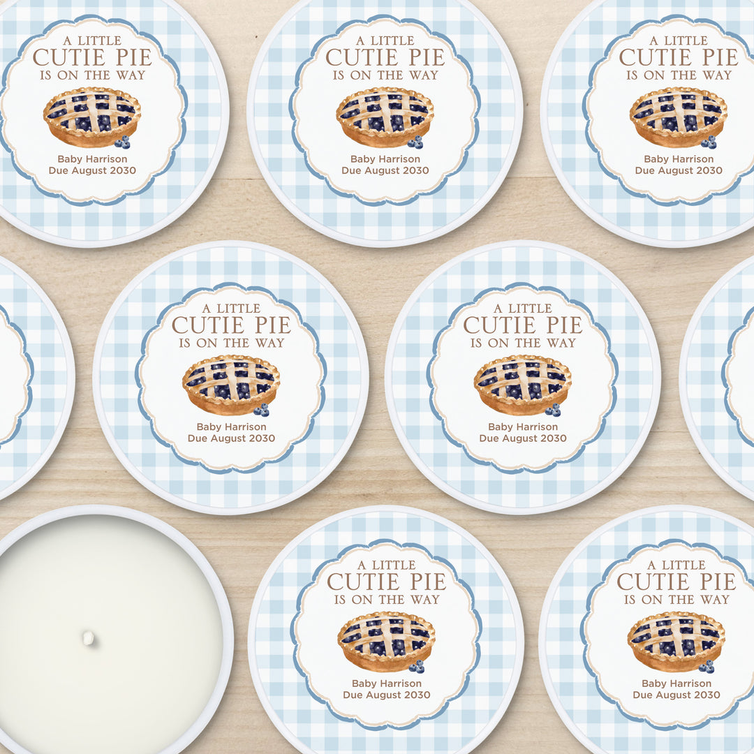 A Little Cutie Pie is on the Way, Baby Shower Candle Favors, 2oz Mini Lavender Candles