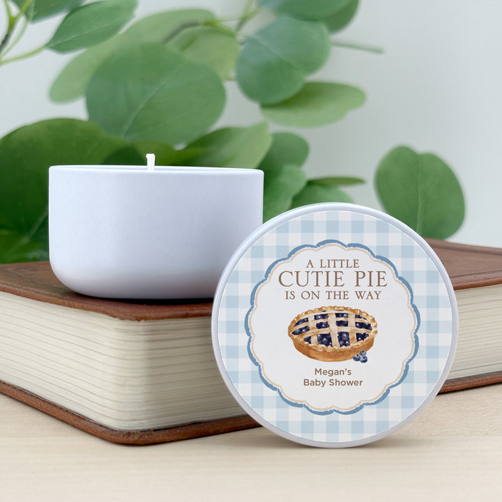 A Little Cutie Pie is on the Way, Baby Shower Candle Favors, 2oz Mini Lavender Candles